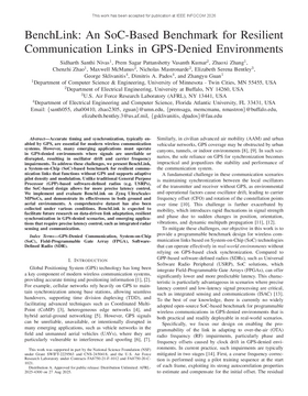 BenchLink: An SoC-Based Benchmark for Resilient Communication Links in GPS-Denied Environments
