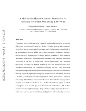 A Multimodal Human-Centered Framework for Assessing Pedestrian Well-Being in the Wild