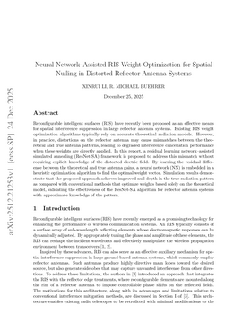 Neural Network-Assisted RIS Weight Optimization for Spatial Nulling in Distorted Reflector Antenna Systems