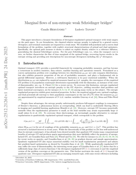 Marginal flows of non-entropic weak Schrödinger bridges