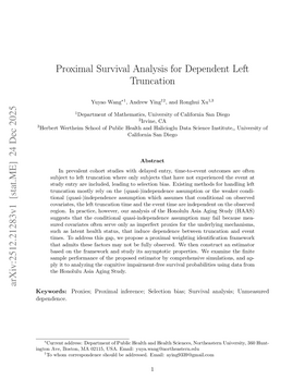 Proximal Survival Analysis for Dependent Left Truncation