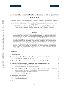 Universality of equilibration dynamics after quantum quenches