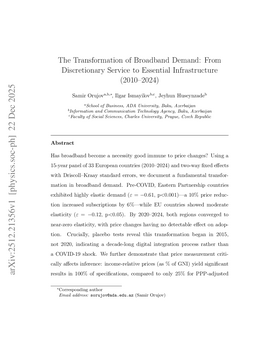 The Transformation of Broadband Demand: From Discretionary Service to Essential Infrastructure (2010-2024)