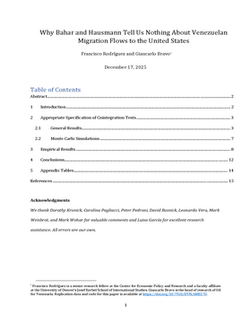 Why Bahar and Hausmann Tell Us Nothing About Venezuelan Migration Flows to the United States