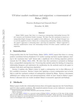 US labor market conditions and migration: a reassessment of Bahar (2025)