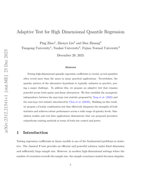 Adaptive Test for High Dimensional Quantile Regression
