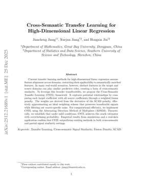 Cross-Semantic Transfer Learning for High-Dimensional Linear Regression