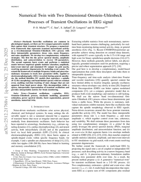 Numerical Twin with Two Dimensional Ornstein--Uhlenbeck Processes of Transient Oscillations in EEG signal