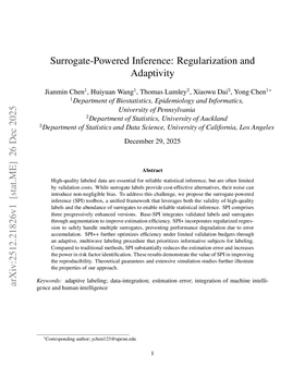 Surrogate-Powered Inference: Regularization and Adaptivity
