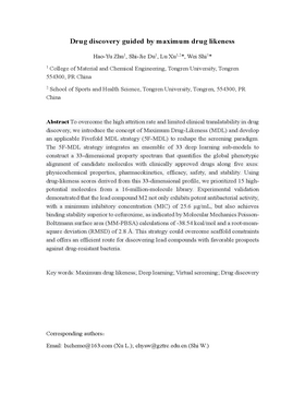 Drug discovery guided by maximum drug likeness