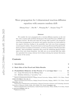 Wave propagation for 1-dimensional reaction-diffusion equation with nonzero random drift