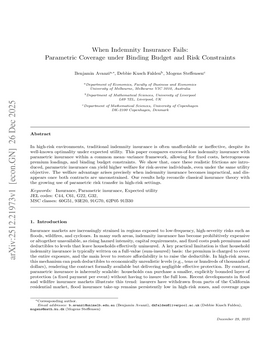 When Indemnity Insurance Fails: Parametric Coverage under Binding Budget and Risk Constraints