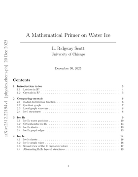Podcast cover for "A Mathematical Primer on Water Ice" by L. Ridgway Scott