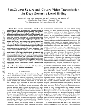 Cover art for SemCovert: Secure and Covert Video Transmission via Deep Semantic-Level Hiding