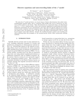 Podcast cover for "Discrete equations and auto-traveling kinks of the $φ^6$ model" by H. Susanto & N. Karjanto