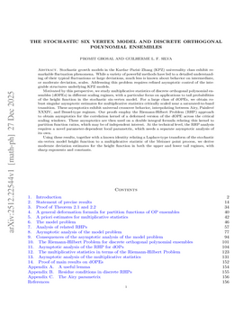 Podcast cover for "The Stochastic Six Vertex model and discrete Orthogonal Polynomial ensembles" by Promit Ghosal & Guilherme L. F. Silva