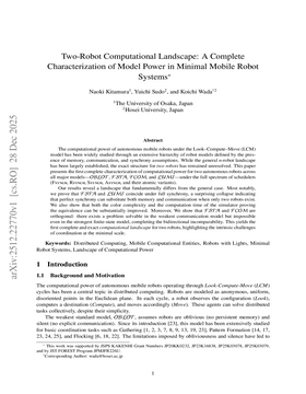 Cover art for Two-Robot Computational Landscape: A Complete Characterization of Model Power in Minimal Mobile Robot Systems