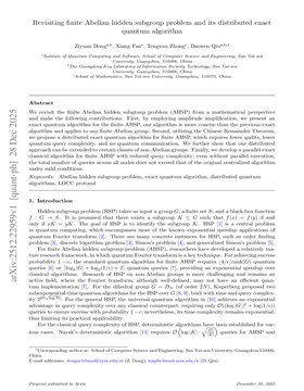 Cover art for Revisiting finite Abelian hidden subgroup problem and its distributed exact quantum algorithm