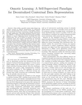 Cover art for Osmotic Learning: A Self-Supervised Paradigm for Decentralized Contextual Data Representation