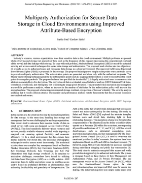 Cover art for Multiparty Authorization for Secure Data Storage in Cloud Environments using Improved Attribute-Based Encryption