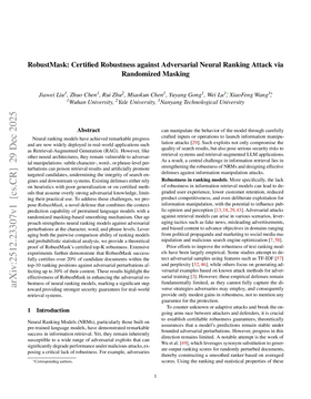 Cover art for RobustMask: Certified Robustness against Adversarial Neural Ranking Attack via Randomized Masking