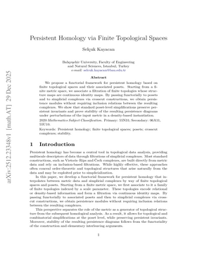 Podcast cover for "Persistent Homology via Finite Topological Spaces" by Selçuk Kayacan