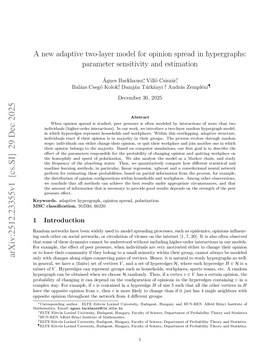 Podcast cover for "A new adaptive two-layer model for opinion spread in hypergraphs: parameter sensitivity and estimation" by Ágnes Backhausz et al.