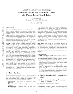 Cover art for Local Rendezvous Hashing: Bounded Loads and Minimal Churn via Cache-Local Candidates