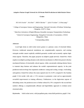 Podcast cover for "Adaptive Fusion Graph Network for 3D Strain Field Prediction in Solid Rocket Motor Grains" by Jiada Huang et al.
