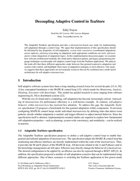 Cover art for Decoupling Adaptive Control in TeaStore