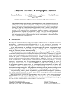 Podcast cover for "Adaptable TeaStore: A Choreographic Approach" by Giuseppe De Palma et al.