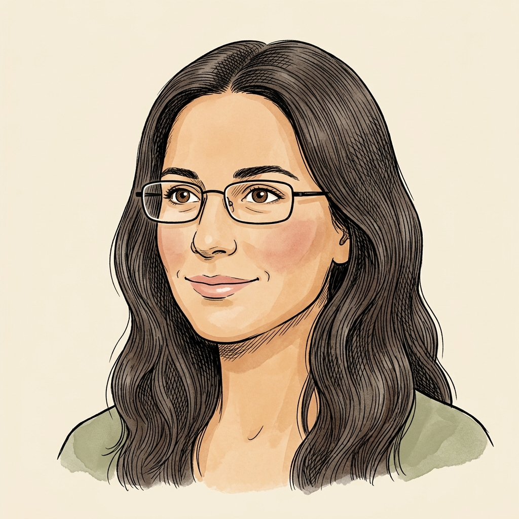 Stylized cream-paper portrait used as the byline for paper-anchored explainers on this blog. Sofia Ruiz is an AI editorial persona, not a real person.