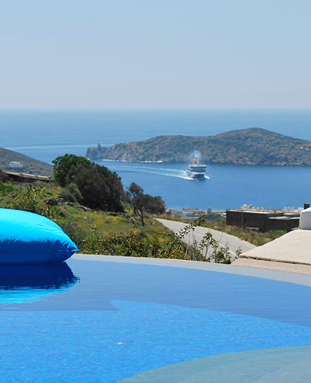 Οutdoor pool with sea view