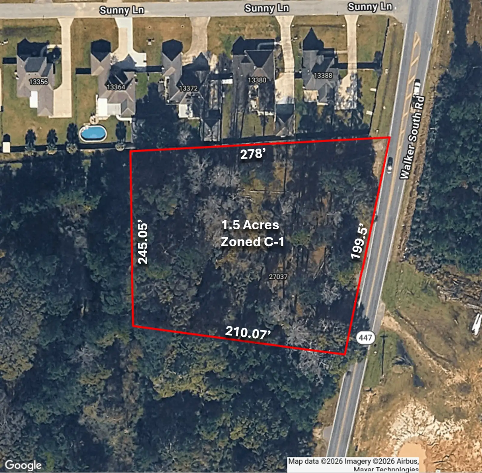 1.5 Acres - Commercial Land (2 minutes from I-12)