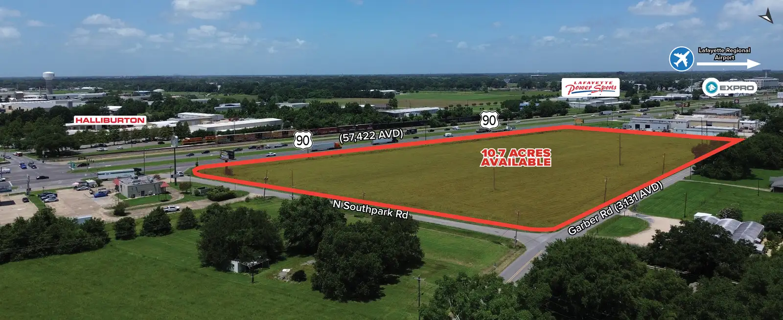 Hwy 90 Land For Sale  (10.7 Acres)