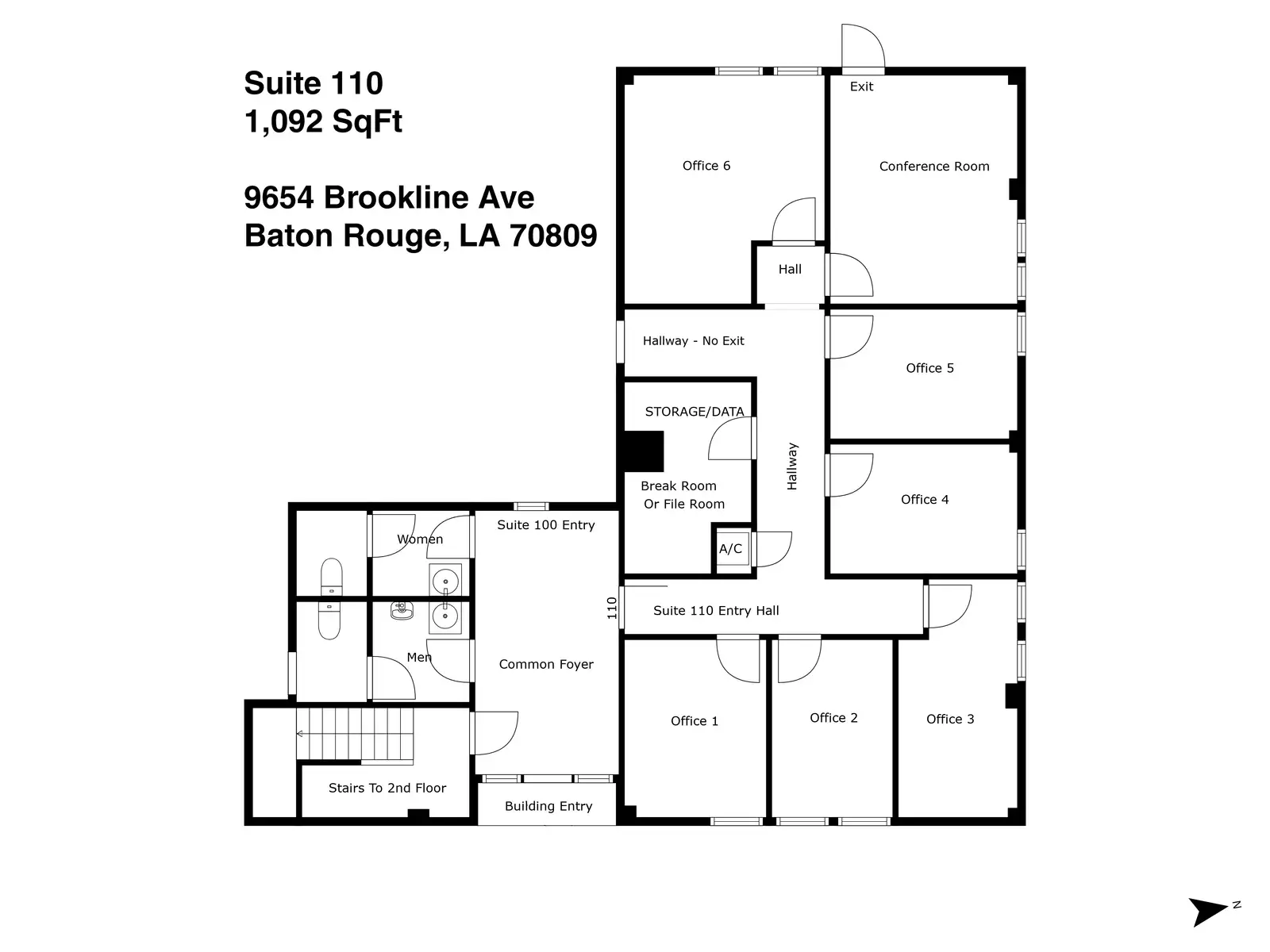 Suite 110 - Office Space for Rent - 9654 Brookline Ave