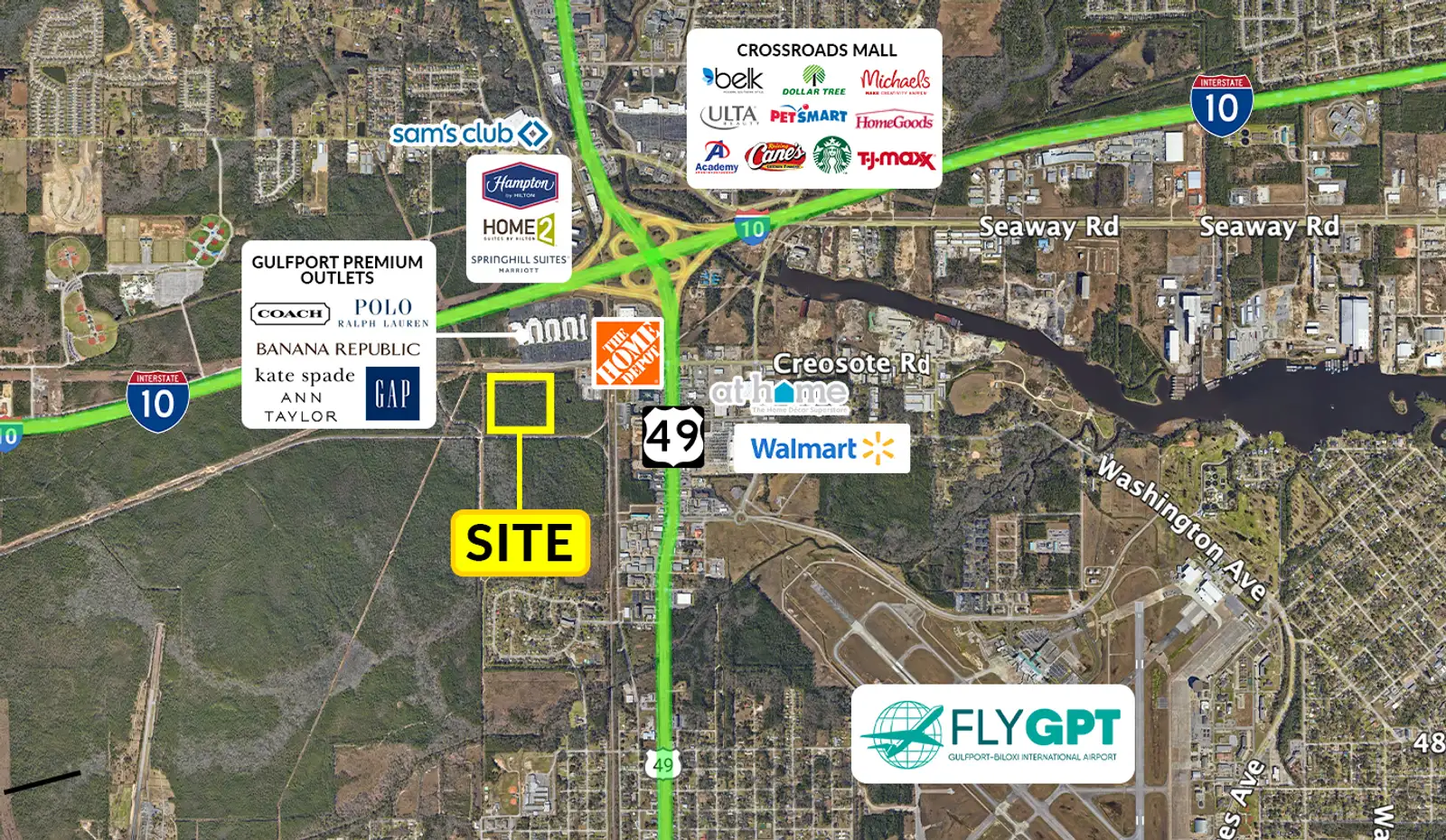 +/-34 ACRES JUST SOUTH OF GULFPORT PREMIUM OUTLETS