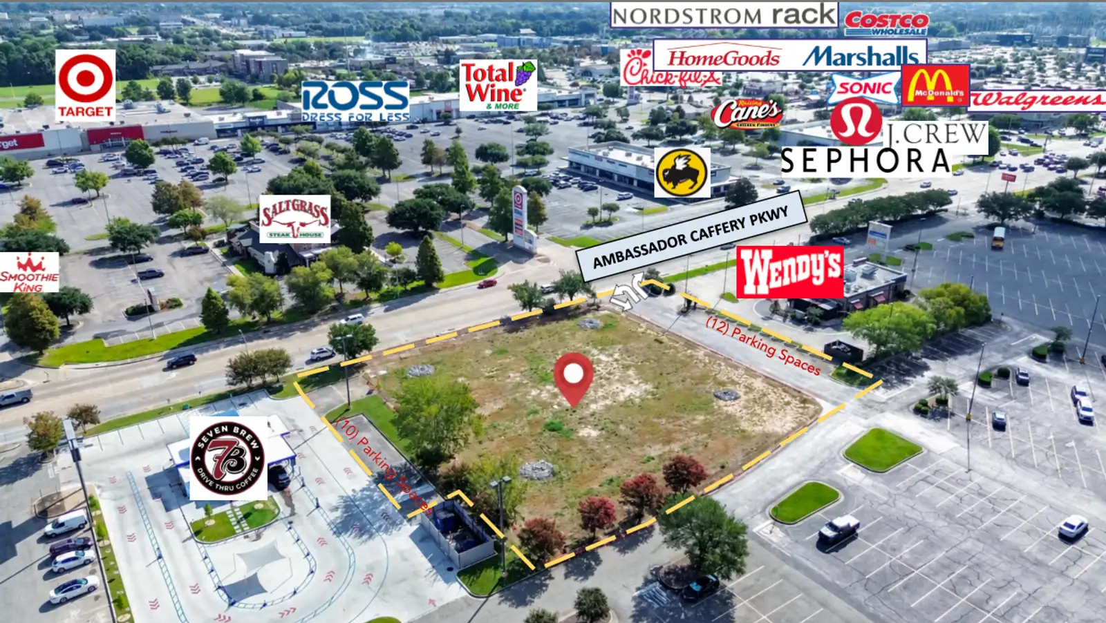 Ambassador Outparcel WITH Parking for Lease, 44k VPD
