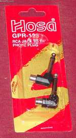 Hosa Right Angle RCA Female to 1/4" Male - 2 pack GPR-123