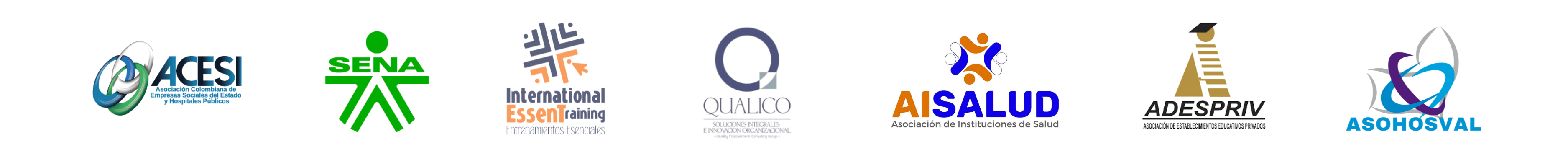 ACESI, SENA, International EssenTraining, Qualico, AISALUD, ADESPRIV y ASOHOSVAL