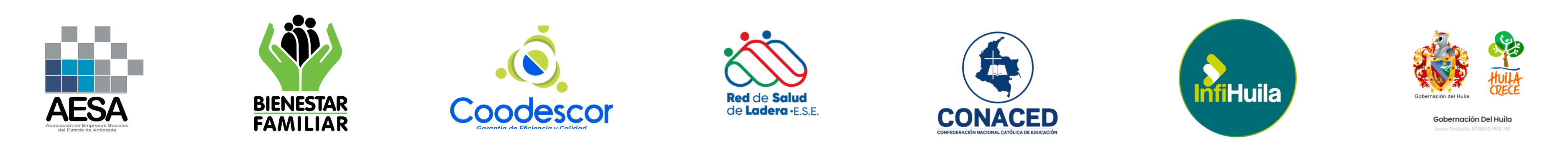 AESA, Bienestar Familiar, Coodescor, Red de Salud de Ladera, CONACED, InfiHuila y Gobernación del Huila
