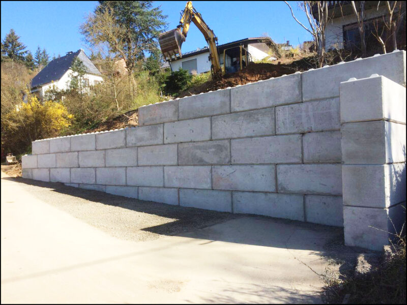 Betonblock, Beton-Legostein (LxBxH): 1.200 x 600 x 600 mm mit Verzahnung, Sortierbox, Stützmauer, Hallenbau