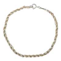 ツイスト ロープ プレーンブレスレット・スクリューチェーン/Sv925×K18