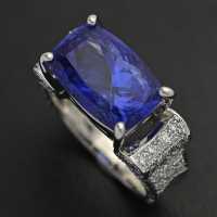 タンザナイト・ダイヤモンドリング・指輪/Pt950-11.2g/7.285ct/FD:0.7