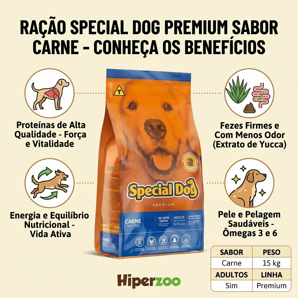 Ração Special Dog Sabor Carne para Cães Adultos 15Kg - imagem 2