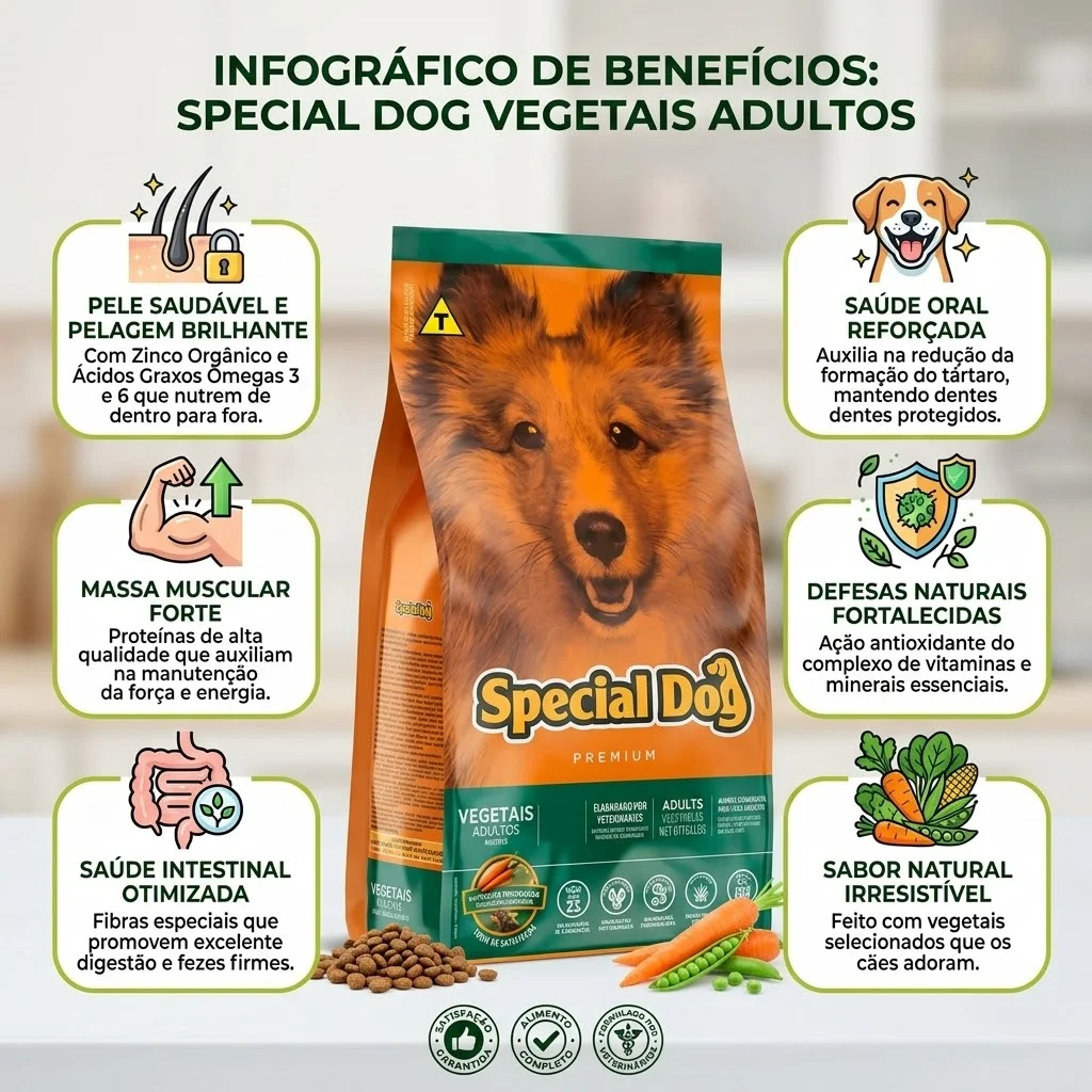 Ração Special Dog Sabor Vegetais para Cães Adultos 20Kg - imagem 2