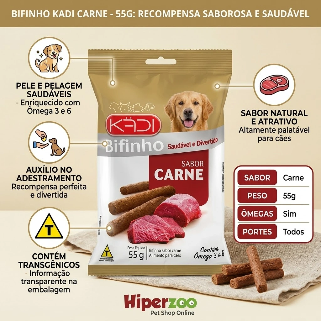 Bifinho Kadi para Cães Sabor Carne  55g - imagem 2