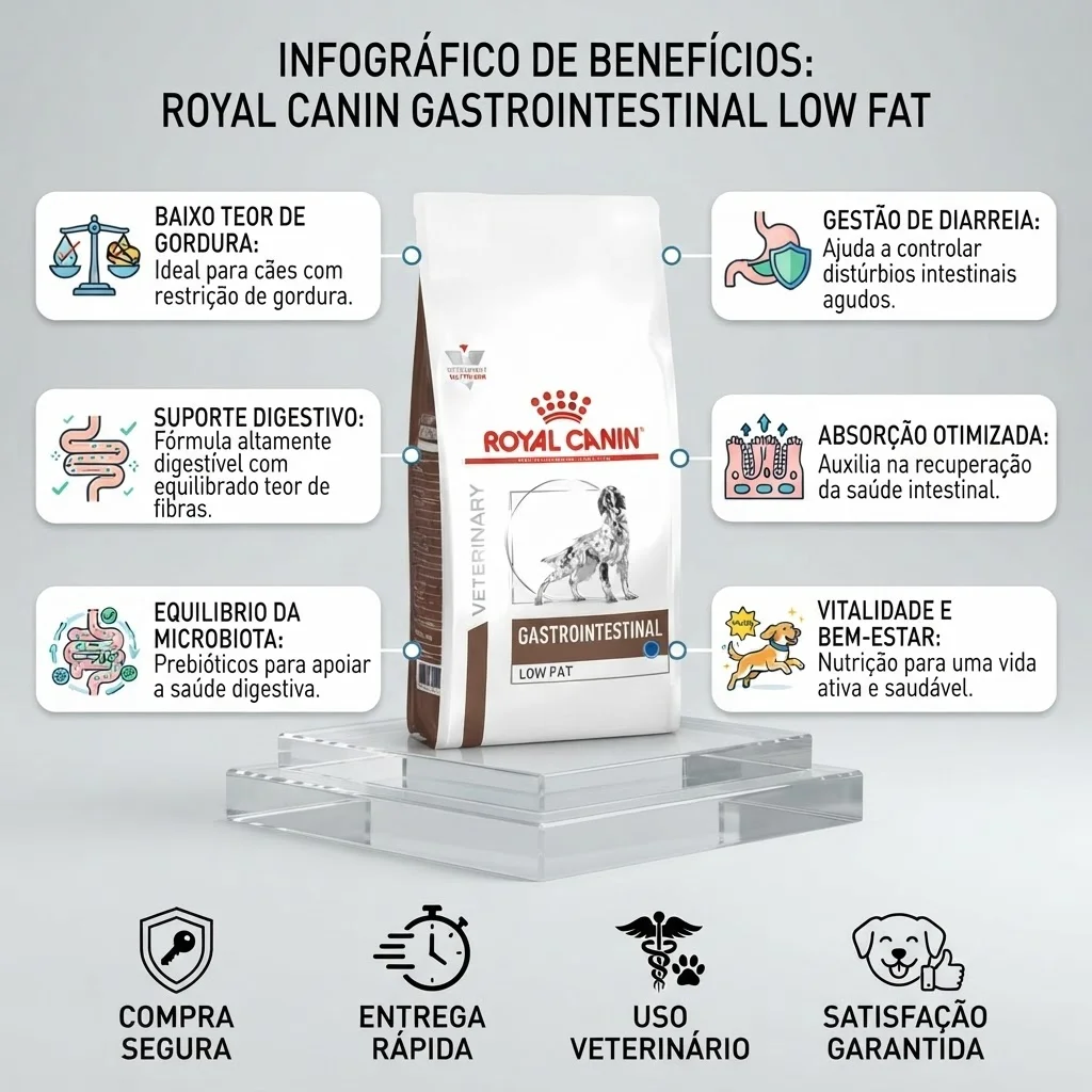 Ração Royal Canin Veterinary Diet Gastro Intestinal Low Fat para Cães Adultos 1,5Kg - imagem 2