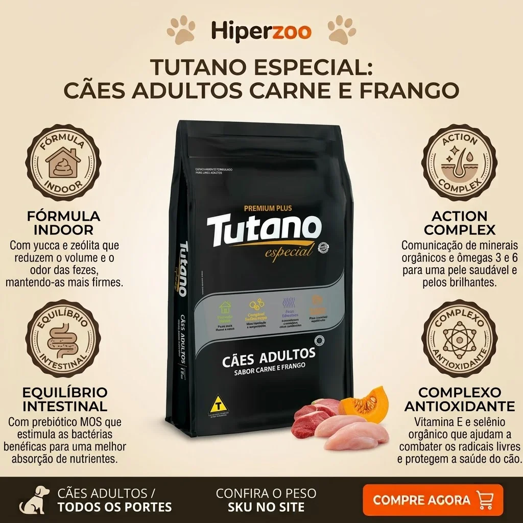Ração Tutano Especial para Cães Adultos Sabor Carne Frango 15Kg - imagem 2