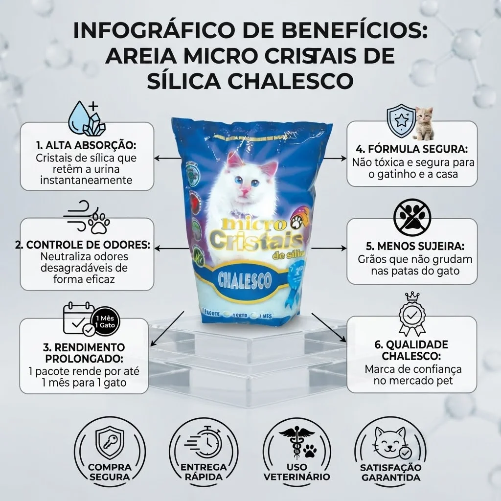Areia Sanitária Micro Cristais de Sílica Chalesco 1,8Kg - imagem 2